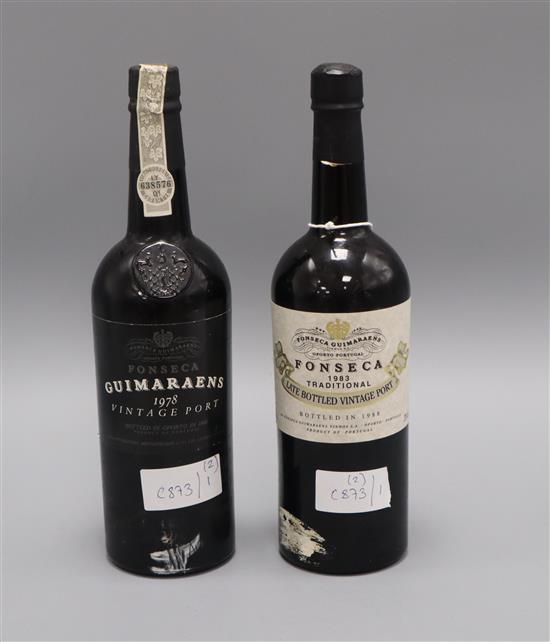 Two bottles of vintage Port Fonseca 1983 and 1978